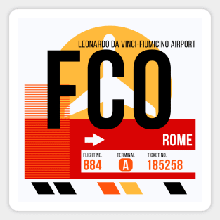 Rome (FCO) Airport // Sunset Baggage Tag Magnet